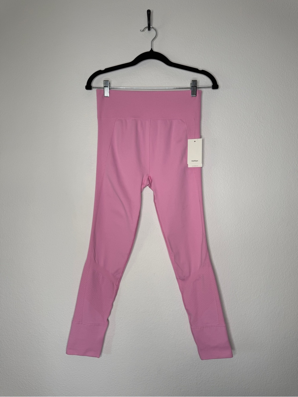 Halfdays High-Rise Pink Seamless Recycled Nylon Leggings Peony Size M NWT